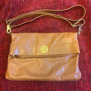 Tory Burch Tan Leather Foldover Bag